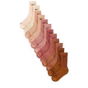 Nike 6 Pairs Training Crew Socks in Multicolor Unisex Medium New Pack of 6